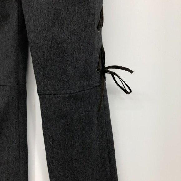 Awear grey pull on slacks brown string tied side seams trousers - Picture 7 of 14